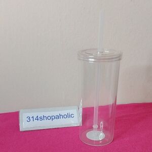 20 Oz. Clear Tumbler With Straw